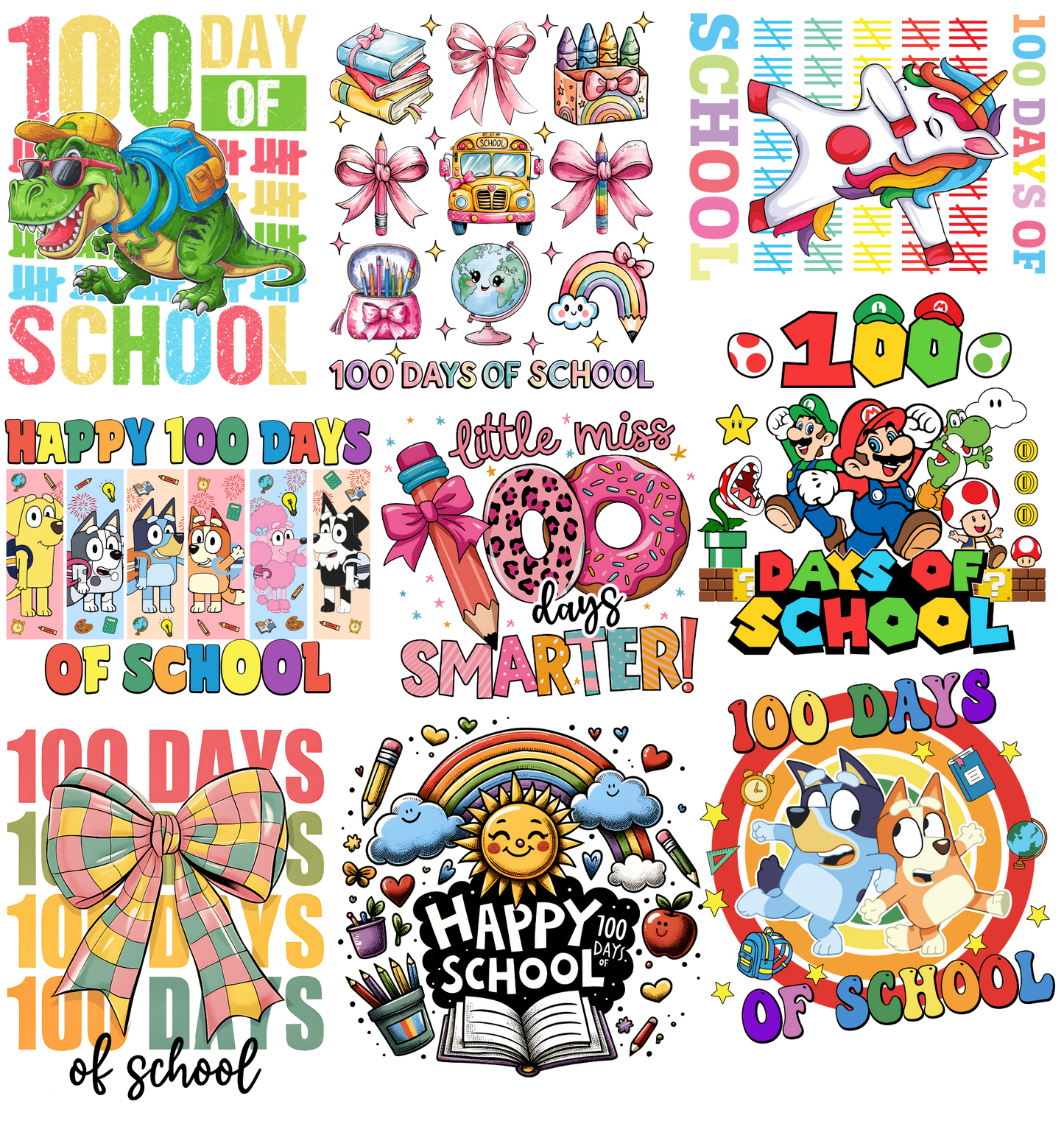 100 Days Gangsheet 22.5"X24"