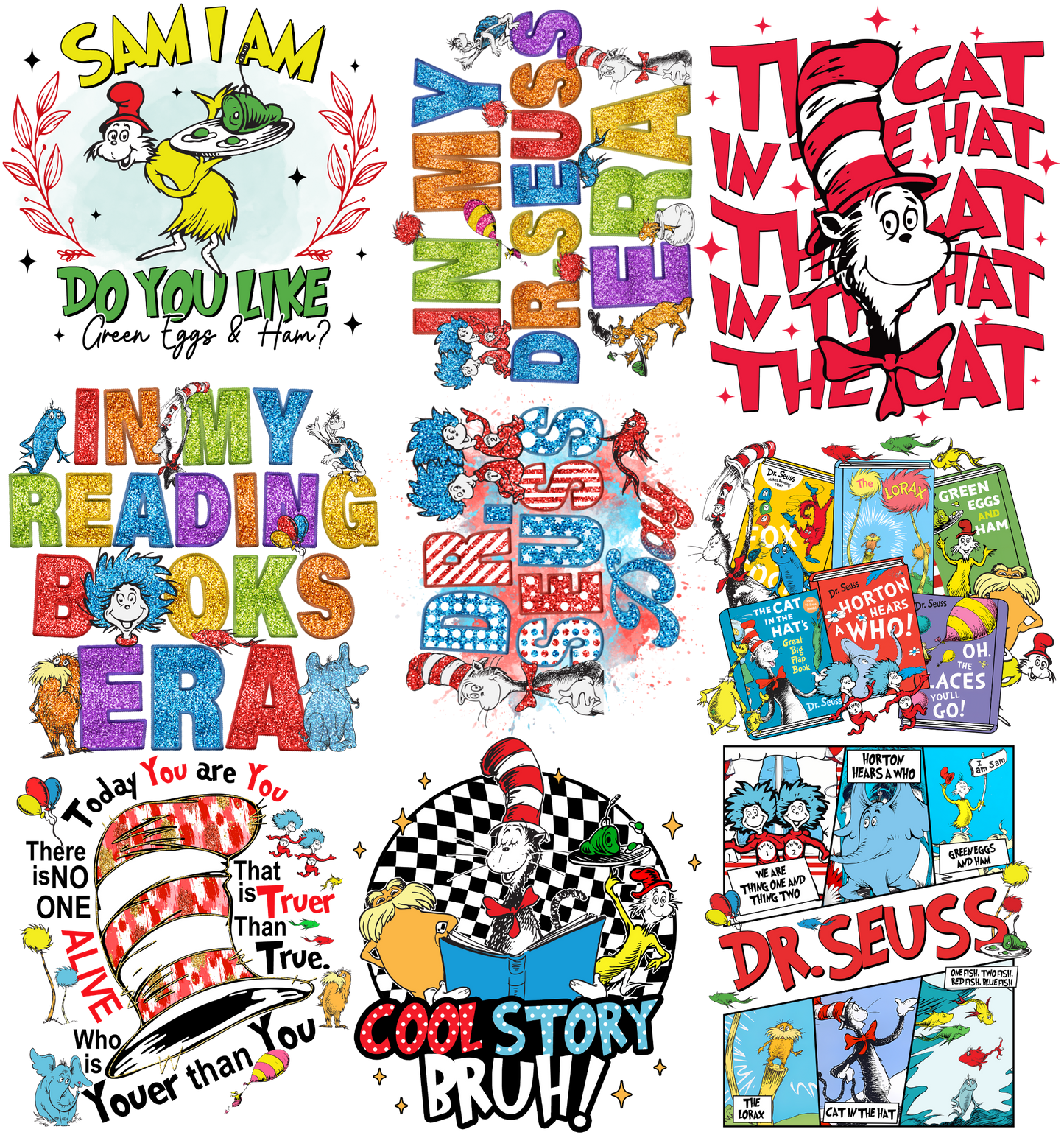 Dr Suess Gangsheet 22.5"X24"