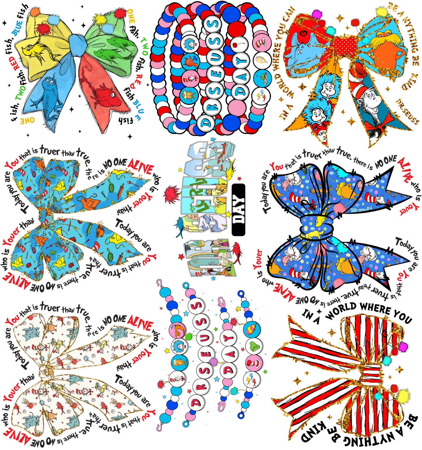 Dr Suess Gangsheet 22.5"X24"