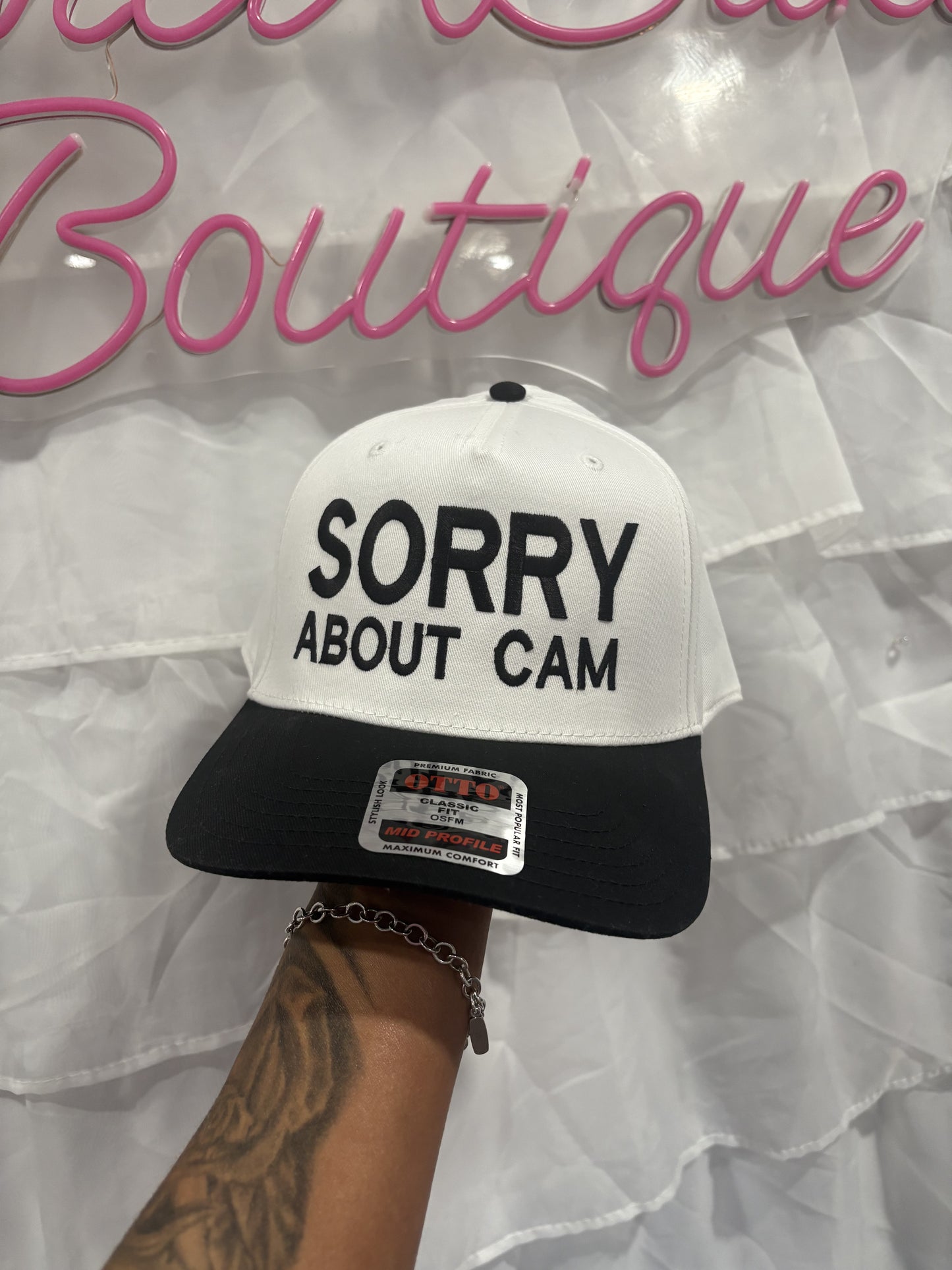 Sorry about (custom name) embroidered cap