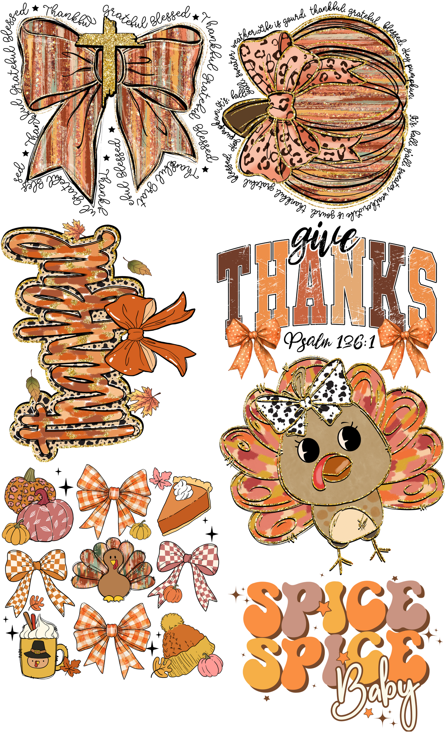 Fall gang sheet 23”X36”