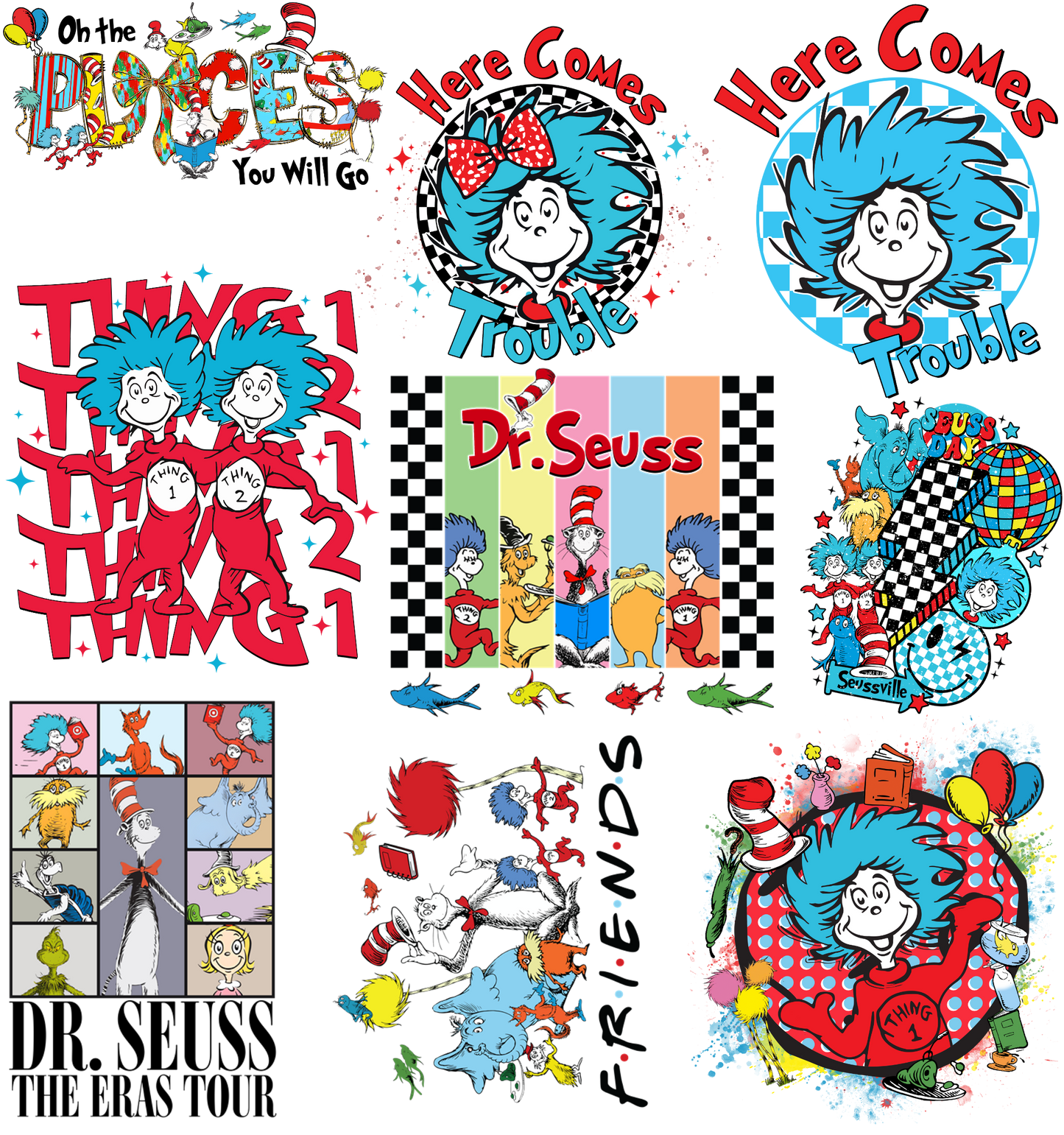 Dr Suess Gangsheet 22.5"X24"