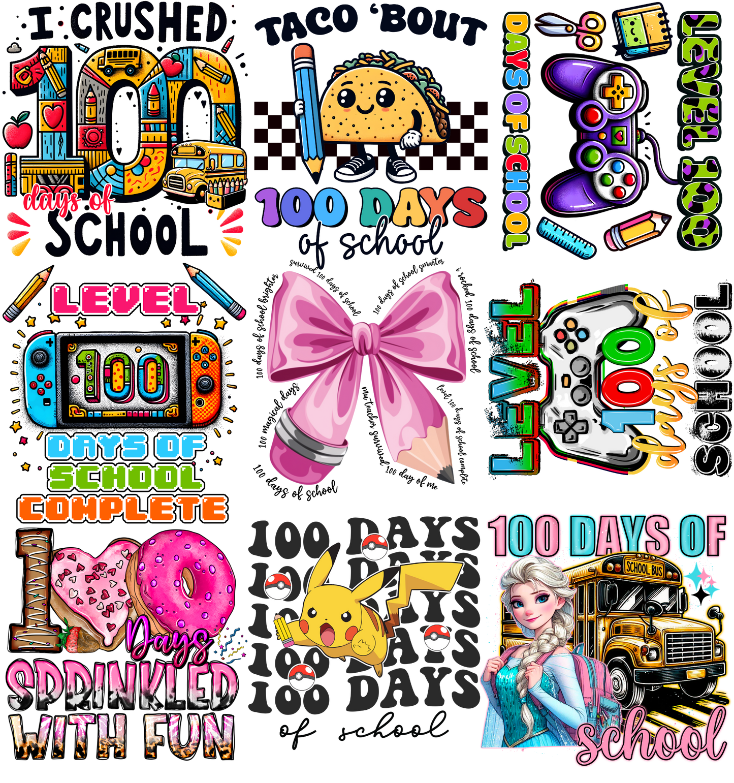 100 Days Gangsheet 22.5"X24"