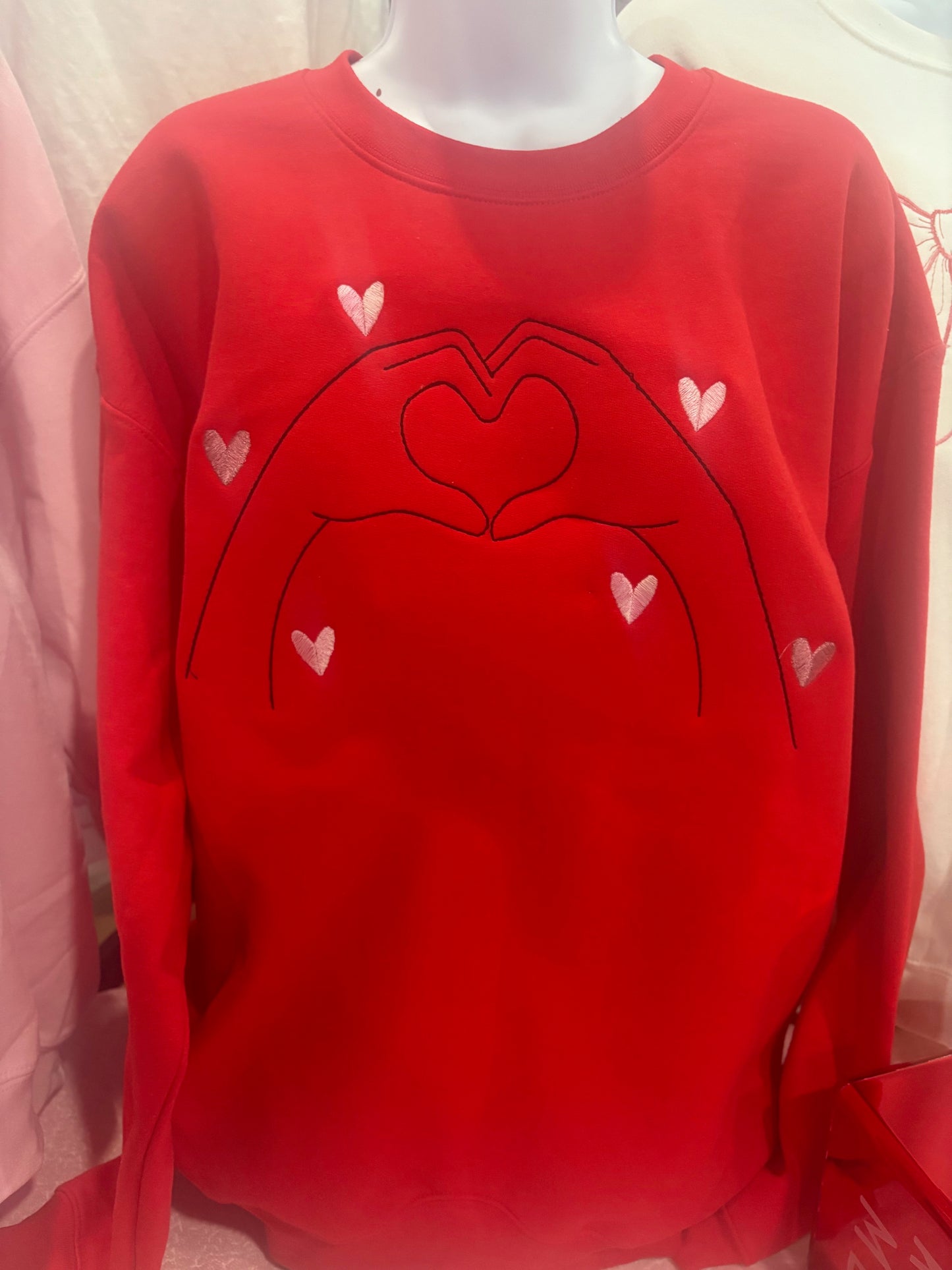 Heart Hands Embroidered Crew