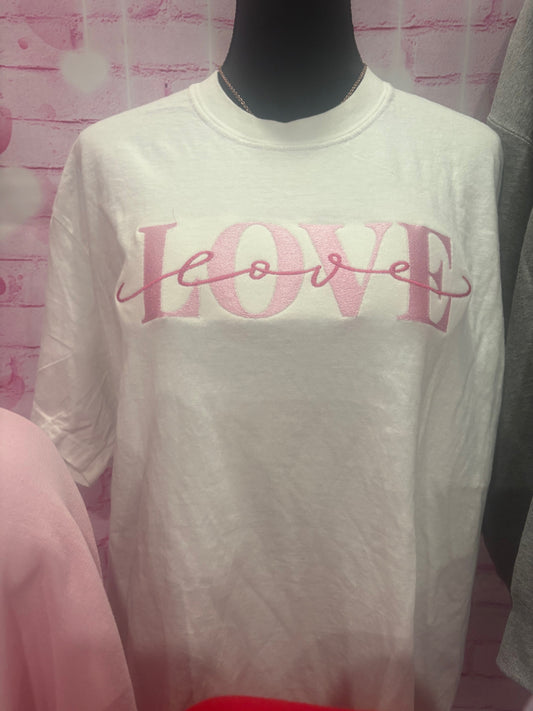 Love Embroidered Comfort Colors Tee