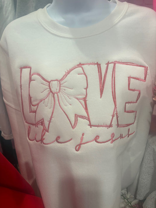 Love Like Jesus Embroidered Crew