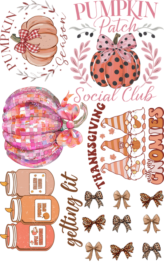 Fall gang sheet pink 23”X36”